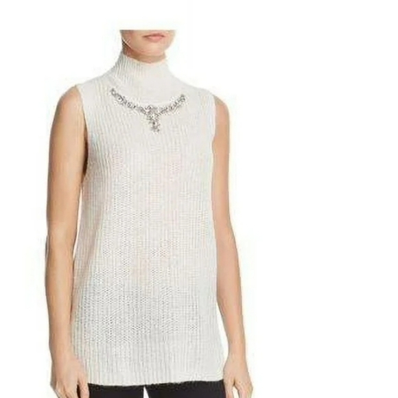 FRENCH CONNECTION Mathilde Embellished Split-Back Sweater top. Size XS NWT - Picture 3 of 12